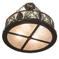 Meyda Lighting Mountain Pine 254835 22" 4-Light Timeless Bronze Semi-flush Mount Light With Silver Mica Shade Glass