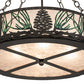 Meyda Lighting Mountain Pine 254835 22" 4-Light Timeless Bronze Semi-flush Mount Light With Silver Mica Shade Glass