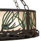 Meyda Lighting Mountain Pine 254835 22" 4-Light Timeless Bronze Semi-flush Mount Light With Silver Mica Shade Glass