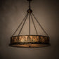 Meyda Lighting Mountain Pine 30" 4-Light Antique Copper Inverted Pendant Light With Silver Mica Shade Glass