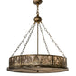 Meyda Lighting Mountain Pine 30" 4-Light Antique Copper Inverted Pendant Light With Silver Mica Shade Glass