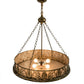 Meyda Lighting Mountain Pine 30" 4-Light Antique Copper Inverted Pendant Light With Silver Mica Shade Glass