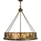 Meyda Lighting Mountain Pine 30" 4-Light Antique Copper Inverted Pendant Light With Silver Mica Shade Glass