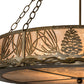 Meyda Lighting Mountain Pine 30" 4-Light Antique Copper Inverted Pendant Light With Silver Mica Shade Glass