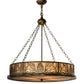 Meyda Lighting Mountain Pine 30" 4-Light Antique Copper Inverted Pendant Light With Silver Mica Shade Glass