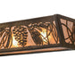 Meyda Lighting Mountain Pine 30" 4-Light Antique Copper Vanity Light With Silver Mica Shade Glass