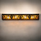 Meyda Lighting Mountain Pine 30" 4-Light Textured Black Vanity Light With Amber Mica Shade Glass