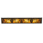 Meyda Lighting Mountain Pine 30" 4-Light Textured Black Vanity Light With Amber Mica Shade Glass