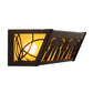 Meyda Lighting Mountain Pine 30" 4-Light Textured Black Vanity Light With Amber Mica Shade Glass