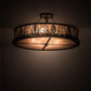 Meyda Lighting Mountain Pine 30" 8-Light Mahogany Bronze Flush Mount Light With Silver Mica Shade Glass