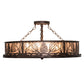 Meyda Lighting Mountain Pine 30" 8-Light Mahogany Bronze Flush Mount Light With Silver Mica Shade Glass