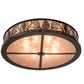 Meyda Lighting Mountain Pine 30" 8-Light Mahogany Bronze Flush Mount Light With Silver Mica Shade Glass