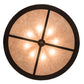 Meyda Lighting Mountain Pine 30" 8-Light Mahogany Bronze Flush Mount Light With Silver Mica Shade Glass