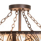 Meyda Lighting Mountain Pine 30" 8-Light Mahogany Bronze Flush Mount Light With Silver Mica Shade Glass