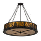Meyda Lighting Mountain Pine 30" 8-Light Textured Black Semi-flush Mount Light With Amber Mica Shade Glass