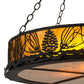 Meyda Lighting Mountain Pine 30" 8-Light Textured Black Semi-flush Mount Light With Amber Mica Shade Glass
