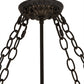 Meyda Lighting Mountain Pine 30" 8-Light Textured Black Semi-flush Mount Light With Amber Mica Shade Glass