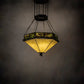 Meyda Lighting Mountain Pine 33" 4-Light Antique Copper Inverted Pendant Light With Green & Beige Shade