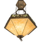 Meyda Lighting Mountain Pine 33" 4-Light Antique Copper Inverted Pendant Light With Green & Beige Shade
