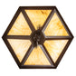 Meyda Lighting Mountain Pine 33" 4-Light Cafe Noir Inverted Pendant Light With Beige & Green Art Shade Glass