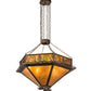 Meyda Lighting Mountain Pine 36" 12-Light Mahogany Bronze Inverted Pendant Light With Amber Mica Shade Glass