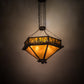 Meyda Lighting Mountain Pine 36" 12-Light Mahogany Bronze Inverted Pendant Light With Amber Mica Shade Glass