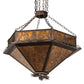 Meyda Lighting Mountain Pine 36" 12-Light Mahogany Bronze Inverted Pendant Light With Amber Mica Shade Glass