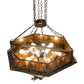 Meyda Lighting Mountain Pine 36" 12-Light Mahogany Bronze Inverted Pendant Light With Amber Mica Shade Glass