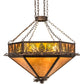 Meyda Lighting Mountain Pine 36" 12-Light Mahogany Bronze Inverted Pendant Light With Amber Mica Shade Glass