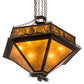 Meyda Lighting Mountain Pine 36" 12-Light Mahogany Bronze Inverted Pendant Light With Amber Mica Shade Glass