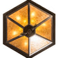 Meyda Lighting Mountain Pine 36" 12-Light Mahogany Bronze Inverted Pendant Light With Amber Mica Shade Glass