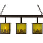 Meyda Lighting Mountain Pine 36" 3-Light Cafe Noir Island Pendant Light With Avacado Art Shade Glass