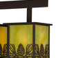 Meyda Lighting Mountain Pine 36" 3-Light Cafe Noir Island Pendant Light With Avacado Art Shade Glass