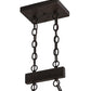 Meyda Lighting Mountain Pine 36" 3-Light Cafe Noir Island Pendant Light With Avacado Art Shade Glass