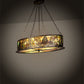 Meyda Lighting Mountain Pine 36" 4-Light Antique Copper Island Inverted Pendant Light With Green & Brown Art Shade Glass