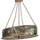 Meyda Lighting Mountain Pine 36" 4-Light Antique Copper Island Inverted Pendant Light With Green & Brown Art Shade Glass
