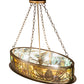 Meyda Lighting Mountain Pine 36" 4-Light Antique Copper Island Inverted Pendant Light With Green & Brown Art Shade Glass