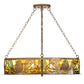 Meyda Lighting Mountain Pine 36" 4-Light Antique Copper Island Inverted Pendant Light With Green & Brown Art Shade Glass