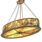 Meyda Lighting Mountain Pine 36" 4-Light Antique Copper Island Inverted Pendant Light With Green & Brown Art Shade Glass