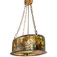 Meyda Lighting Mountain Pine 36" 4-Light Antique Copper Island Inverted Pendant Light With Green & Brown Art Shade Glass