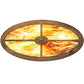 Meyda Lighting Mountain Pine 36" 4-Light Antique Copper Island Inverted Pendant Light With Green & Brown Art Shade Glass