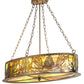 Meyda Lighting Mountain Pine 36" 4-Light Antique Copper Island Inverted Pendant Light With Green & Brown Art Shade Glass