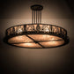 Meyda Lighting Mountain Pine 36" 4-Light Oil Rubbed Bronze Semi Flush Light With Silver Mica Shade Glass