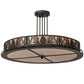 Meyda Lighting Mountain Pine 36" 4-Light Oil Rubbed Bronze Semi Flush Light With Silver Mica Shade Glass