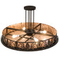 Meyda Lighting Mountain Pine 36" 4-Light Oil Rubbed Bronze Semi Flush Light With Silver Mica Shade Glass