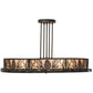 Meyda Lighting Mountain Pine 36" 4-Light Oil Rubbed Bronze Semi Flush Light With Silver Mica Shade Glass