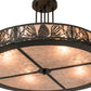 Meyda Lighting Mountain Pine 36" 4-Light Oil Rubbed Bronze Semi Flush Light With Silver Mica Shade Glass