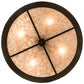 Meyda Lighting Mountain Pine 36" 4-Light Oil Rubbed Bronze Semi Flush Light With Silver Mica Shade Glass