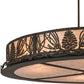 Meyda Lighting Mountain Pine 36" 4-Light Oil Rubbed Bronze Semi Flush Light With Silver Mica Shade Glass