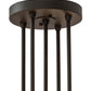 Meyda Lighting Mountain Pine 36" 4-Light Oil Rubbed Bronze Semi Flush Light With Silver Mica Shade Glass